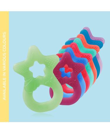 Dentistar Bei ring 2 Set | Soft Baby Teether for 3+ Months | Dental Aid & Massage | Made in Germany - Light Green - Buy Online on SooperMarket.com