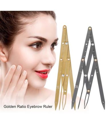 Golden Ratio Calipers - Stainless Steel Eyebrow Measuring Ruler | Flexible Mapping Tool for Permanent Makeup (Gold - Buy Online on SooperMarket.com