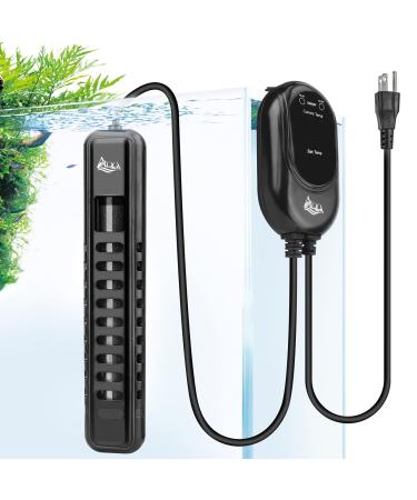 AQQA Aquarium Heater, 100W 200W 300W 500W 800W Quartz Glass Submersible Heater with LED Temperature Display and External Temp Controller for Freshwater and Saltwater 300W for 80-95 Gallon
