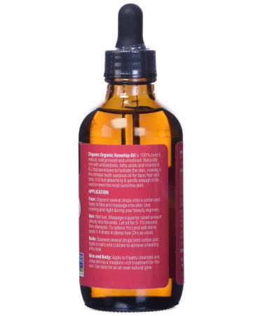 Cliganic Organic Rosehip Oil 4 fl oz - Pure, Cold-Pressed & Natural Skincare - Buy Online on SooperMarket.com