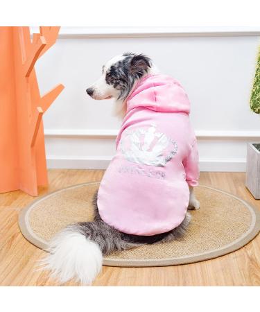 EXPAWLORER Princess Dog Hoodie with Leash Hole - Pink Winter Coat for Girl Dogs - Buy Online on SooperMarket.com