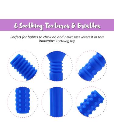 Sensory Chew Tubes 3-Pack for Babies 3+ Months - Silicone Teether Toys for Autistic and ADHD Chewers - Y Style Teether in Green, Blue, Orange - Buy Online on SooperMarket.com