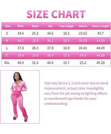 Yidengymx Women's Velour Tracksuit Set | Pink Hoodie & Wide Leg Pants | Long Sleeve Crop Top | Medium - Buy Online on SooperMarket.com