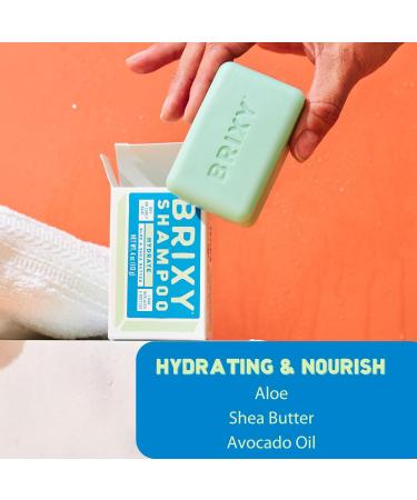 BRIXY Hydrating Shampoo Bar for Dry & Curly Hair | Aloe Shea Butter & Avocado Oil | Moisture Barrier Support | pH Balanced Vegan Plastic Free - Buy Online on SooperMarket.com
