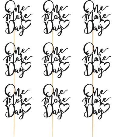 Arthsdite 24Pcs One More Day Cupcake Toppers Glitter Wedding Rehearsal Dinner Cupcake Picks Decoration for Wedding Countdown Theme Party Cake Decorations Supplies - Black Glitter - Buy Online on SooperMarket.com