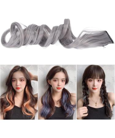 Hair Extension Synthetic Colorful Clip In Hairpiece Curling Wig for Party for Prom for Girls White tea ash - Buy Online on SooperMarket.com