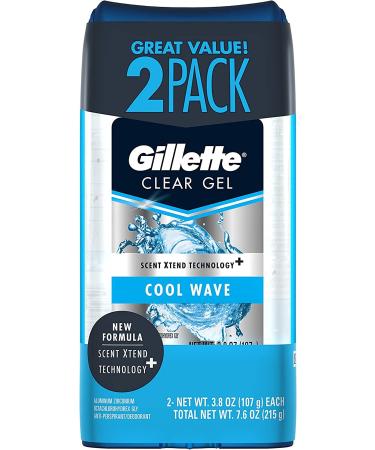 Gillette Endurance Antiperspirant / Deodorant Cool Wave Clear Gel 3.8 Ounce (Pack of 2) Packaging may Vary Cool Wave 3.8 Ounce (Pack of 2)