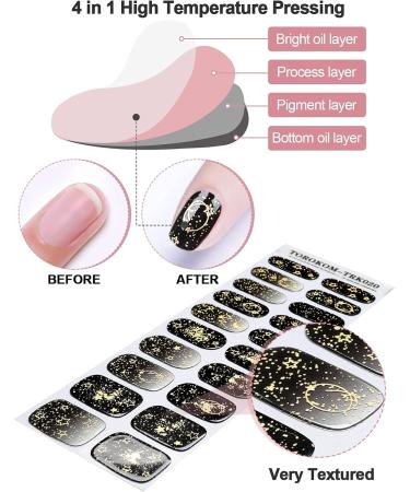 EBANKU Hot Gold Gel Nail Strips - Long Lasting, Waterproof, Real Nail Polish Wraps - Buy Online on SooperMarket.com