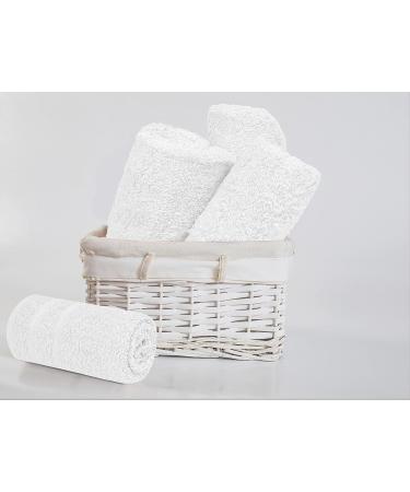 Textila Terry Washcloth Pack of 8 - White 13x13 Inches - Soft & Luxurious - Absorbent Cloths for Bath, Face, Hand, Kitchen, Spa - Hotel & Home Use - Buy Online on SooperMarket.com