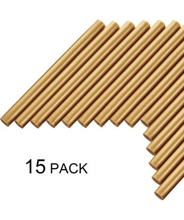 15 Bronze Glue Gun Sealing Wax Sticks for Retro Vintage Stamp and Letter | Ideal for Wedding Invitations, Cards, Envelopes, Snail Mails, Gifts - Buy Online on SooperMarket.com