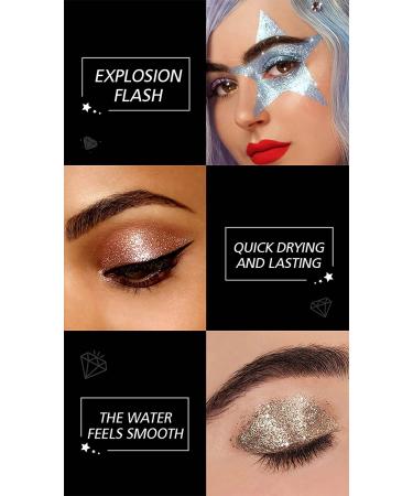 SUMEITANG 10 Colors Liquid Glitter Eyeshadow Set - Metallic Pigments for Sparkling Smokey Eye Looks - Long Lasting Waterproof Makeup Kit - Buy Online on SooperMarket.com