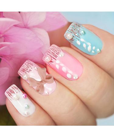 3D Bow Nail Decorations 5 Styles Mini Bow Charms with Cute Rhinestones Bear and Pearl Stones Colorful Matte & Aurora Bow-Knot Charm for Nail Design Jewelry DIY Project - Buy Online on SooperMarket.com