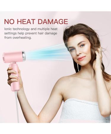 Super Mini Ionic Hair Dryer - High-Speed Travel Blow Dryer with 200 Million Negative Ions 110 000RPM Brushless Motor - Pink Lightweight & Portable for Home Salon - Buy Online on SooperMarket.com