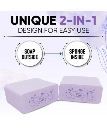 T.Taio Esponjabon Soap Sponge Variety Pack - 6-Pack Shower Sponge & Bath Scrubber Set - Mother of Pearl, Aloe Vera, Lavender, Charcoal, Cucumber-Melon, Oatmeal - Exfoliating Massage Face Sponge - Bathroom Accessories - Buy Online on SooperMarket.com