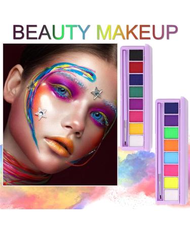 QIUFSSE 2 Packs Water Activated Eyeliner Palette - 16 Colors, UV Glow, Highly Pigmented Neon Eyeliner Set - Buy Online on SooperMarket.com