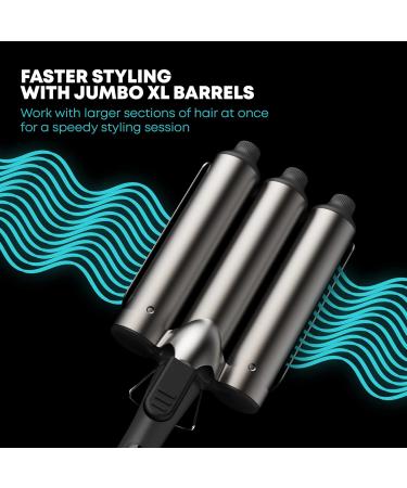 Revamp ProGloss Boho Beach Waver XL - 38mm Waver with 3 Barrels for Smooth Large Beach Waves | Variable Heat Levels & Automatic Switch-Off - Shop Internationally! - Buy Online on SooperMarket.com