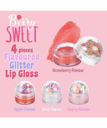 Expressions Girl 4pc Lip Gloss Set | Berry Sweet Fruity Flavored Safe Non-Toxic Confetti Lip Gloss Gift for Girls - International Shipping Available - Buy Online on SooperMarket.com