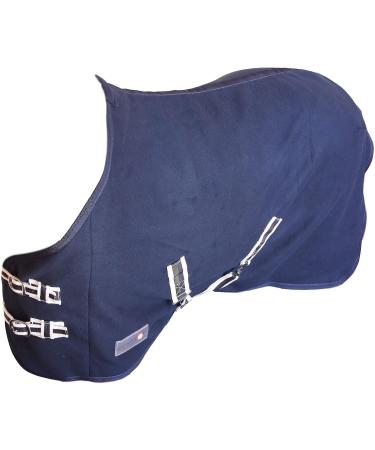 RL24 Sweat Rug BASICLINE for Horses - Breathable Dark Blue Fleece Transport Blanket with Cross Strap - 55cm - Buy Online on SooperMarket.com