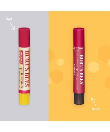 Burt's Bees Rhubarb Lip Shimmer with Peppermint Oil 2.55g - 100% Natural Origin | Moisturizing Lip Shimmer - 1 Count - Buy Online on SooperMarket.com