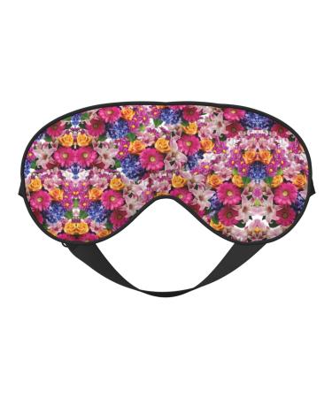 SSIMOO Blooming Flowers Soft Sleep Eye Mask Female Breathable Eye Patch Perfect for Travel and Relaxation Black