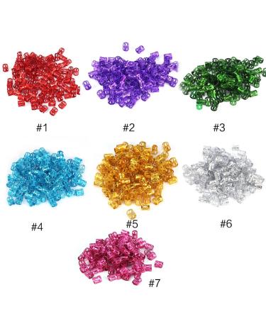 100 Pieces Hair Dreadlocks & Pearls - Colorful Adjustable Hair Braid Cuffs & Accessories in 7 Colors - Buy Online on SooperMarket.com