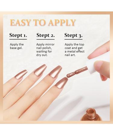 Metal Nail Polish Mirror Nail Varnish Quick Drying Metallic Effect Nail Art Polish (002) - Buy Online on SooperMarket.com