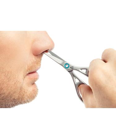 REMOS Stainless Steel Nose Hair Scissors with Ball Tip & Serration - 11 cm | Precision Grooming Tool for Safe Trimming - Buy Online on SooperMarket.com
