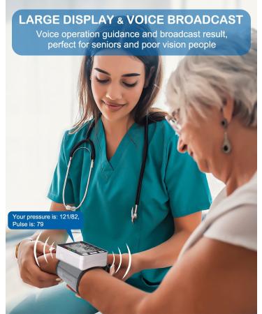 Alecaremed Wrist Blood Pressure Monitor with Adjustable Cuff & Large LCD Display - 198 Reading Memory, Voice Function - Automatic Digital BP Machine for Home Use (Black) - Buy Online on SooperMarket.com