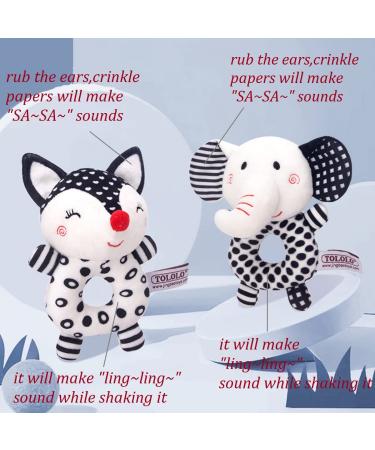 Baby Rattles and Teething Toys for Newborns - Elephant Baby Rattle with Teether (4PCS) - Buy Online on SooperMarket.com