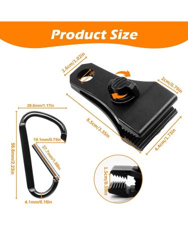 TEANTECH Tarp Clips with Carabiner Kit - Heavy Duty Lock Grip Camp Tent Clamp Clips - 20pcs Black Upgrade for Outdoor Camping and Canopies - Buy Online on SooperMarket.com