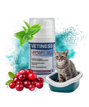 Vetiness Urinary Gel 50 ml for cats with cranberry: Premium supplementary feed to support and improve bladder and urinary trouble - safe effective and easy to be given