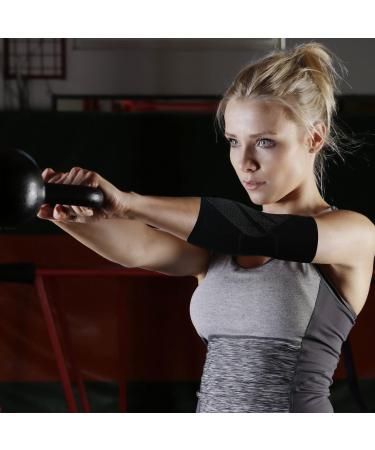 GIRYES 2-Piece Elbow Brace Set for Men and Women - Compression Sleeve for Tennis Elbow, Golfers Elbow, Weightlifting - Size M, Black Grey - Buy Online on SooperMarket.com