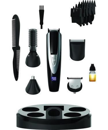 Perry Ellis 16-Piece Mens Grooming Kit - Rechargeable Beard Trimmer Electric Razor for Face Body Nose & Ear - LED Display & Charging Dock - International Shipping Available - Buy Online on SooperMarket.com