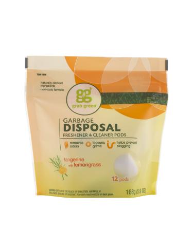 Grab Green Garbage Disposal Freshener & Cleaner Pods Tangerine with Lemongrass 12 Pods 5.9 oz (168 g)
