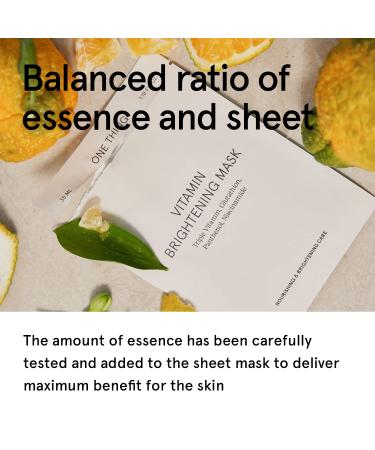 ONE THING Vitamin Brightening Mask - 5 Sheets | Niacinamide & 12 Vitamins | Brightening Facial Sheet Mask for Dull Skin & Dark Spots | Vegan Korean Skin Care - Buy Online on SooperMarket.com