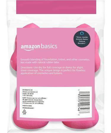 Amazon Basics Large Makeup Blender 4-Pack (Formerly Solimo) - Professional Quality Beauty Sponges - Buy Online on SooperMarket.com