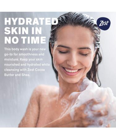 Zest Cocoa Butter and Shea Body Wash - 6 Pack x 18 Fl Oz | Ultra Moisturizing Shower Gel with Cocoa Butter & Shea | Silky Smooth Skin - Buy Online on SooperMarket.com