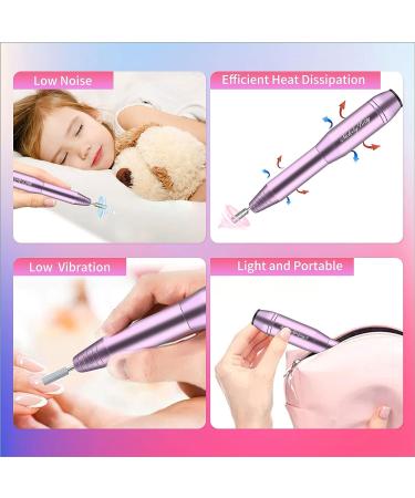MelodyBetty Electric Nail Drill - Professional Acrylic Nail Machine for Gel & Acrylic Nails | Portable USB Nail File Efile Set with Iridescent Bits - Buy Online on SooperMarket.com