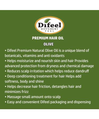 Difeel Premium Natural Hair Oil - Olive Oil 2.5oz (6-Pack) - Nourishing Hair Treatment - Buy Online on SooperMarket.com