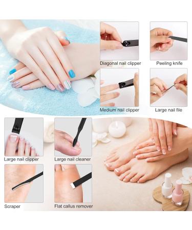 Premium 18-Piece Manicure Pedicure Kit | Nail Clippers, Vibrissac Scissor, Grooming Tools for Men & Women | Gift with Case | Red/Black - Buy Online on SooperMarket.com