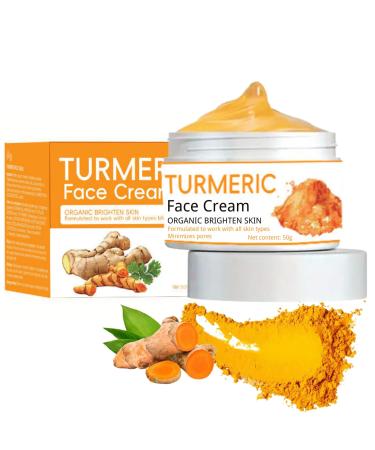 Turmeric Face Cream Turmeric Brightening Face Cream for Radiant & Glowing Skin Turmeric Dark Spot Corrector Age Spot Remover Natural Turmeric Cream Skin Care Moisturizing Erase Fine Lines 50g