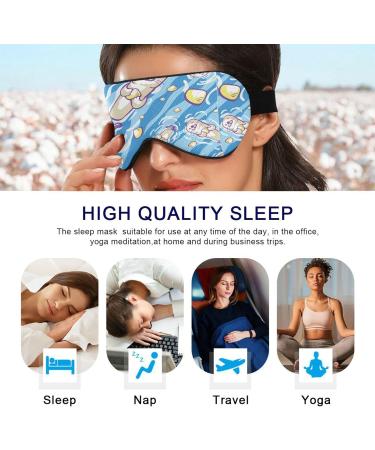 Haskirky Light Blocking Eye Mask - Breathable and Adjustable for Adult Men and Women - Great for Travel, Yoga, Meditation, and Office - Deep Sleep Goodies - Cute Cartoon Sea Design - Buy Online on SooperMarket.com