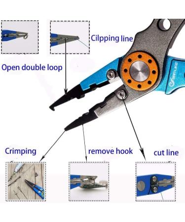 Lixada 20cm Multifunctional Fishing Pliers - Outdoor Line Cutter & Hook Remover Tackle Tool - Blue - Buy Online on SooperMarket.com