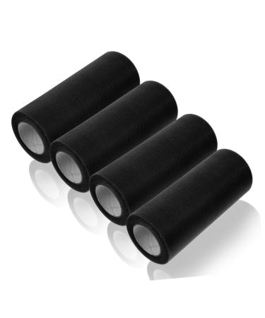 STOBOK 4 Rolls White Skirt Womens Skirts Baby Belt Diy Mesh Ribbon Mesh Belt Wedding Bride Decorative Mesh Black 0.01X15X2285CM