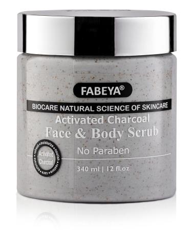 activated charcoal face and body scrub 340 milliliter