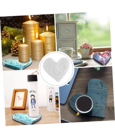 STOBOK 2pcs Coaster Mold Silicone Molds Moon Star Tray Resin Molds Simple Diy Mold Epoxy Resin Heart-shaped Whitex2pcs 13.6X13CMx2pcs - Buy Online on SooperMarket.com