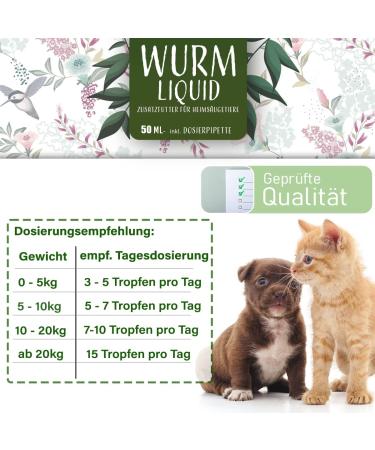 Nature Animal Wurm Liquid for Dogs & Cats - Vegan Deworming Solution | Natural Liquid Worm Cure for Pets | High-Quality Care for Your Four-Legged Friend - Buy Online on SooperMarket.com