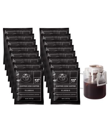 Copper Cow Coffee Premium Vietnamese Coffee: Single-Serve Classic Black Coffees (includes: 16 classic coffees) Black Coffee 16 Count (Pack of 1)