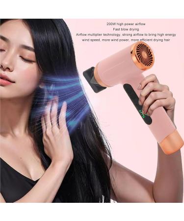 Cordless Hair Dryer 15000mAh 200W High Speed Mini Ionic Blow Dryer Low Noise & 2 Mode with Temp Display for Home Dormitory Travel Keyboard Electronics Cleaning (Pinkish) - Buy Online on SooperMarket.com