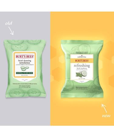 Burt's Bees Sensitive Facial Cleansing Towelettes with Cucumber and Mint - 30 Count | Gentle Face Wipes for Sensitive Skin - Buy Online on SooperMarket.com